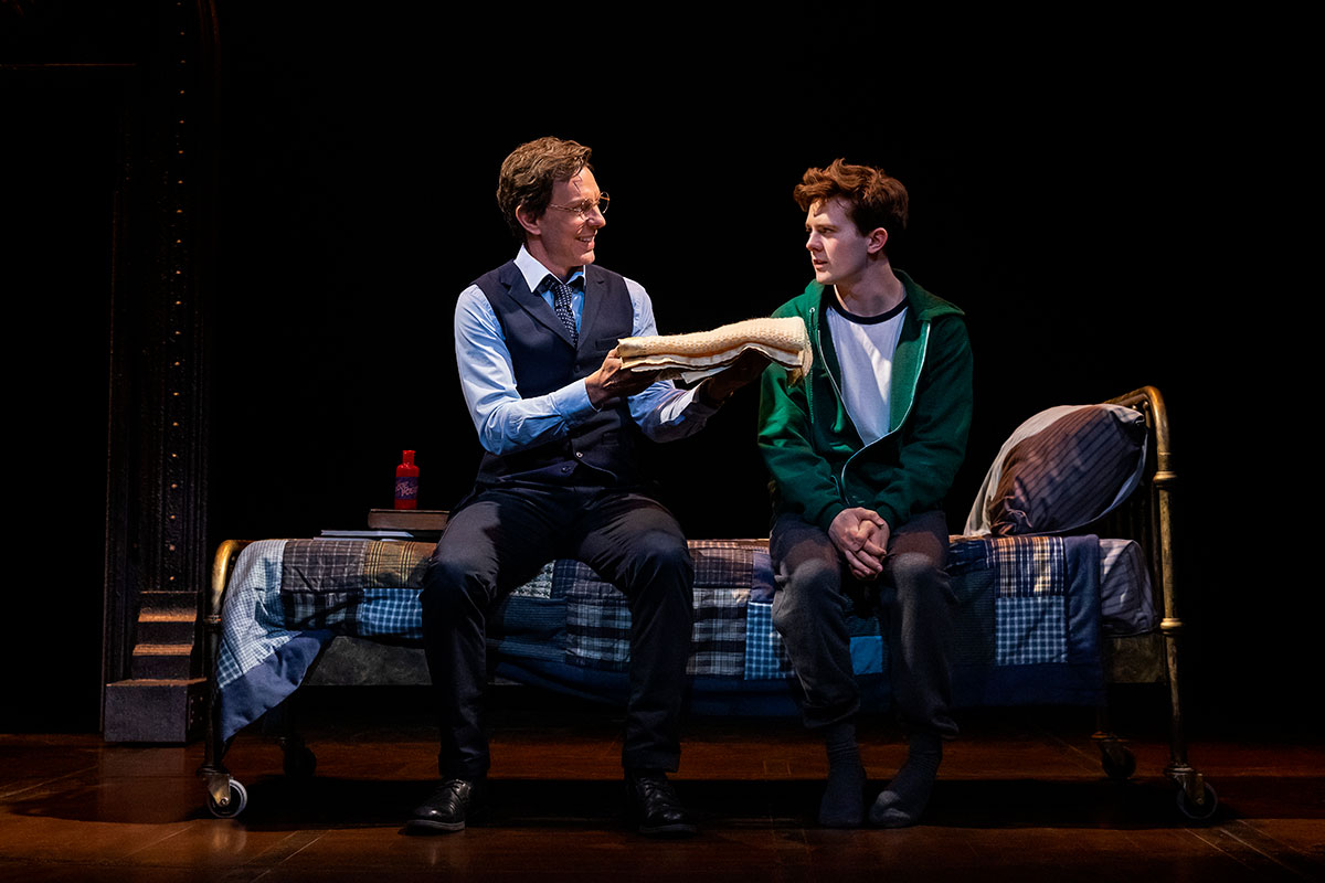 Photo credit: (l-r) Trevor White as Harry Potter and Luke Kimball as Albus Potter. Photo by Evan Zimmerman